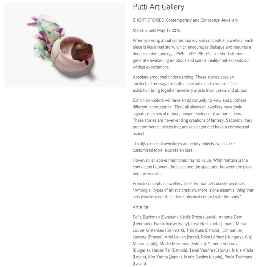 Annette Dam - Putti Art Gallery, 2018