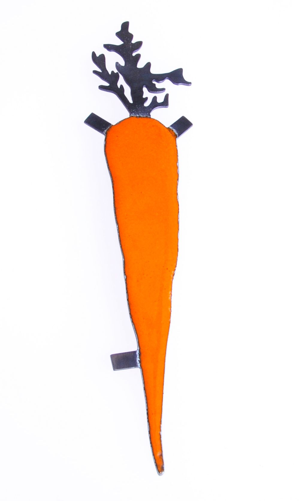 Annette Dam. CUT OUT CARROT Brooch, 2010 Oxidized silver, enamel